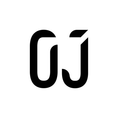 İlk Basit Harf OJ Logo Tasarım Vektör Şablonu. Özet Minimum OJ Harf Logosu Tasarımı