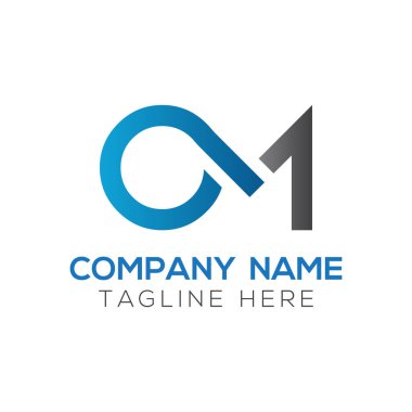 İlk Basit Harf OM Logo Tasarım Vektör Şablonu. Özet Minimum OM Harf Logosu Tasarımı