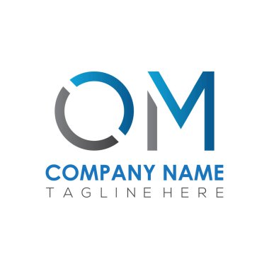 İlk Basit Harf OM Logo Tasarım Vektör Şablonu. Özet Minimum OM Harf Logosu Tasarımı