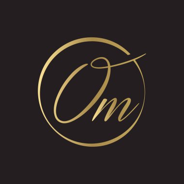 İlk Basit Harf OM Logo Tasarım Vektör Şablonu. Özet Minimum OM Harf Logosu Tasarımı