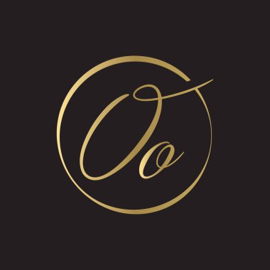 İlk Basit Harf OO Logo Tasarım Vektör Şablonu. Özet Minimum OO Harf Logosu Tasarımı