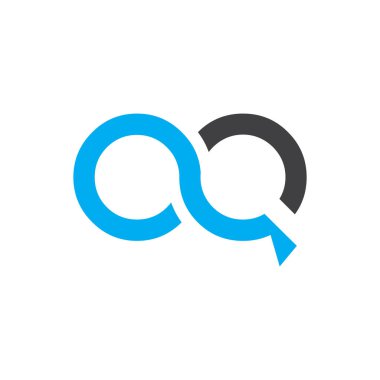 İlk Harf OQ Logo Tasarım Vektör Şablonu. Soyut Harf Minimum Tipografi Logosu Tasarımı