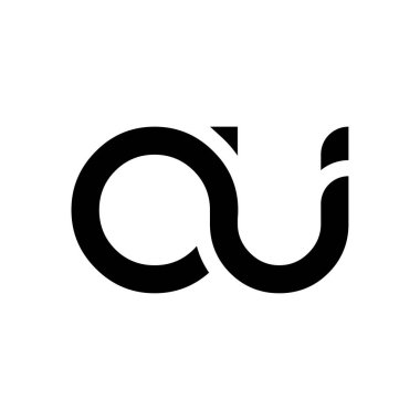 İlk Harf OU Logo Tasarım Vektör Şablonu. Soyut Harf Minimum Tipografi Logosu Tasarımı