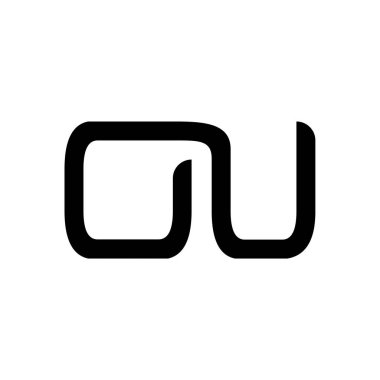 İlk Harf OU Logo Tasarım Vektör Şablonu. Soyut Harf Minimum Tipografi Logosu Tasarımı