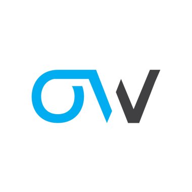 İlk Harf OW Logo Tasarım Vektör Şablonu. Soyut Harf Minimum Tipografi Logosu Tasarımı
