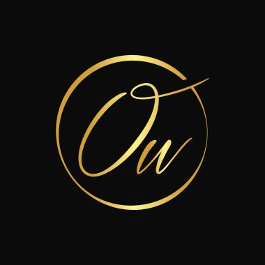 İlk Harf OW Logo Tasarım Vektör Şablonu. Soyut Harf Minimum Tipografi Logosu Tasarımı