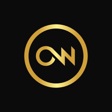 İlk Harf OW Logo Tasarım Vektör Şablonu. Soyut Harf Minimum Tipografi Logosu Tasarımı