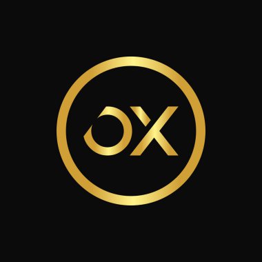 İlk Harf OX Logo Tasarım Vektör Şablonu. Soyut Harf Minimum Tipografi Logosu Tasarımı