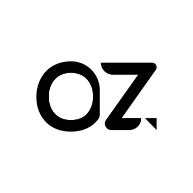 İlk Harf OZ Logo Tasarım Vektör Şablonu. Soyut Harf Minimum Tipografi Logosu Tasarımı