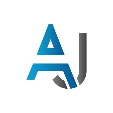 İlk AJ Harf Logosu Tasarımı Modern İş Tipografi Vektör Şablonu. Yaratıcı Bağlı Harf AJ Logo Tasarımı