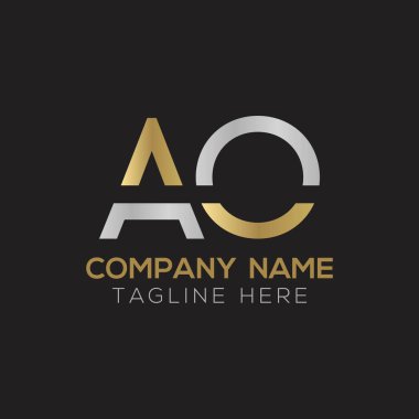 İlk AO Harf Logosu Tasarımı Modern İş Tipografi Vektör Şablonu. Yaratıcı Bağlı Harf AO Logo Tasarımı