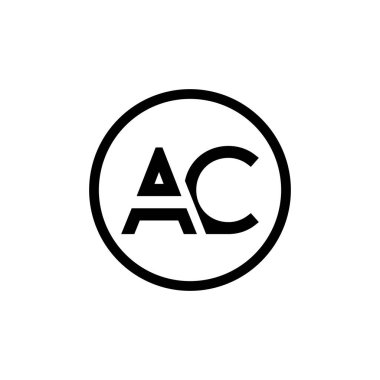 AC Logo Tasarım İş Tipografi Vektör Şablonu. Yaratıcı Bağlı Harf AC Logo Şablonu. AC Yazı Tipi Logosu