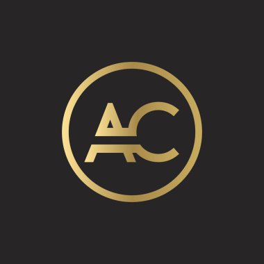 AC Logo Tasarım İş Tipografi Vektör Şablonu. Yaratıcı Bağlı Harf AC Logo Şablonu. AC Yazı Tipi Logosu
