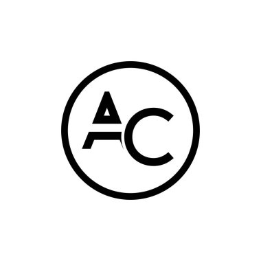AC Logo Tasarım İş Tipografi Vektör Şablonu. Yaratıcı Bağlı Harf AC Logo Şablonu. AC Yazı Tipi Logosu