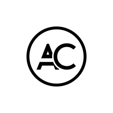 AC Logo Tasarım İş Tipografi Vektör Şablonu. Yaratıcı Bağlı Harf AC Logo Şablonu. AC Yazı Tipi Logosu