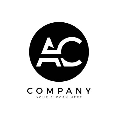 AC Logo Tasarım İş Tipografi Vektör Şablonu. Yaratıcı Bağlı Harf AC Logo Şablonu. AC Yazı Tipi Logosu