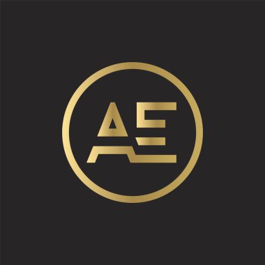 AE Logo Tasarım İş Tipografi Vektör Şablonu. Yaratıcı Bağlı Harf AE Logo Şablonu. AE Yazı Tipi Logosu