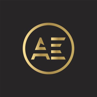 AE Logo Tasarım İş Tipografi Vektör Şablonu. Yaratıcı Bağlı Harf AE Logo Şablonu. AE Yazı Tipi Logosu