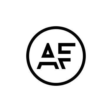 AF Logo Tasarım İş Tipografi Vektör Şablonu. Yaratıcı Bağlı Harf AF Logo Şablonu. AF Yazı Tipi Logosu