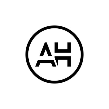 AH Logo Tasarım İş Tipografi Vektör Şablonu. Yaratıcı Bağlı Harf AH Logo Şablonu. AH Yazı Tipi Logosu