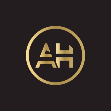 AH Logo Tasarım İş Tipografi Vektör Şablonu. Yaratıcı Bağlı Harf AH Logo Şablonu. AH Yazı Tipi Logosu