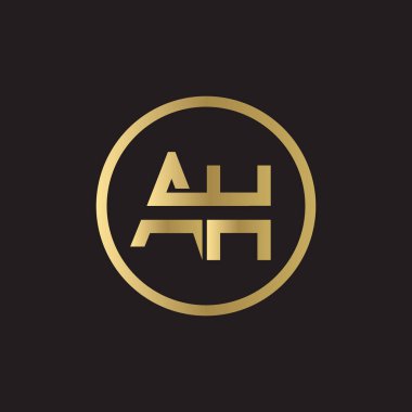 AH Logo Tasarım İş Tipografi Vektör Şablonu. Yaratıcı Bağlı Harf AH Logo Şablonu. AH Yazı Tipi Logosu