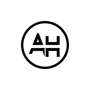 AH Logo Tasarım İş Tipografi Vektör Şablonu. Yaratıcı Bağlı Harf AH Logo Şablonu. AH Yazı Tipi Logosu