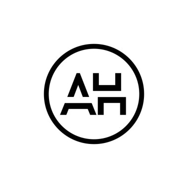 AH Logo Tasarım İş Tipografi Vektör Şablonu. Yaratıcı Bağlı Harf AH Logo Şablonu. AH Yazı Tipi Logosu