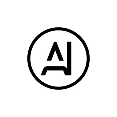 AI Logo Tasarımı İş Tipografi Vektör Şablonu. Yapay Zeka Logosu Şablonu. AI Yazı Tipi Logosu