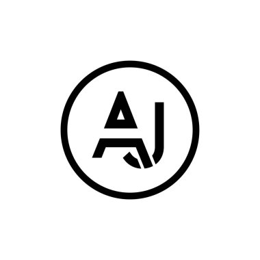 AJ Logo Tasarım İş Tipografi Vektör Şablonu. Yaratıcı Bağlı Harf AJ Logo Şablonu. AJ Yazı Tipi Logosu