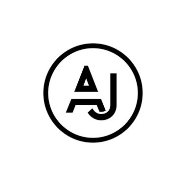 AJ Logo Tasarım İş Tipografi Vektör Şablonu. Yaratıcı Bağlı Harf AJ Logo Şablonu. AJ Yazı Tipi Logosu