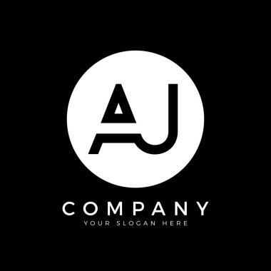 AJ Logo Tasarım İş Tipografi Vektör Şablonu. Yaratıcı Bağlı Harf AJ Logo Şablonu. AJ Yazı Tipi Logosu
