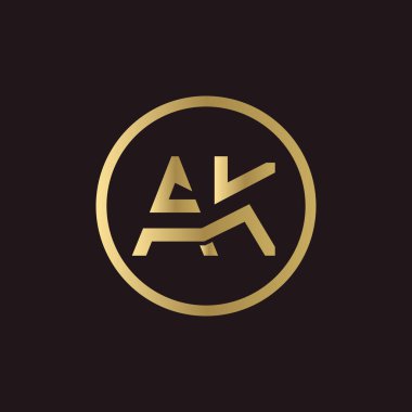 AK Logo Tasarım İş Tipografi Vektör Şablonu. Yaratıcı Bağlı Harf AK Logo Şablonu. AK Yazı Tipi Logosu
