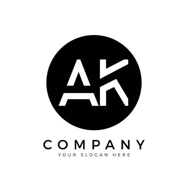 AK Logo Tasarım İş Tipografi Vektör Şablonu. Yaratıcı Bağlı Harf AK Logo Şablonu. AK Yazı Tipi Logosu