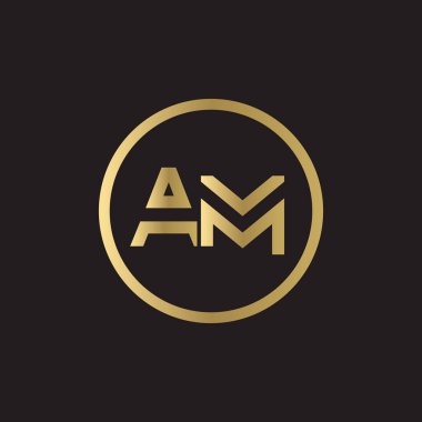 AM Logo Tasarım İş Tipografi Vektör Şablonu. Yaratıcı Bağlı Harf AM Logo Şablonu. AM Yazı Tipi Logosu