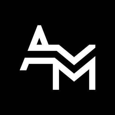 AM Logo Tasarım İş Tipografi Vektör Şablonu. Yaratıcı Bağlı Harf AM Logo Şablonu. AM Yazı Tipi Logosu