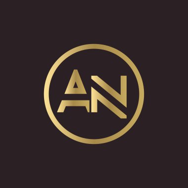 An Logo Tasarımı İş Tipografi Vektör Şablonu. Yaratıcı Bağlı Harf A Logo Şablonu. AN Yazı Tipi Logosu