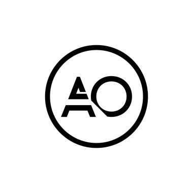 AO Logo Tasarım İş Tipografi Vektör Şablonu. Yaratıcı Bağlı Harf AO Şablonu. AO Yazı Tipi Logosu