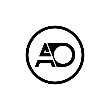 AO Logo Tasarım İş Tipografi Vektör Şablonu. Yaratıcı Bağlı Harf AO Şablonu. AO Yazı Tipi Logosu