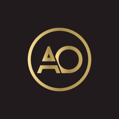 AO Logo Tasarım İş Tipografi Vektör Şablonu. Yaratıcı Bağlı Harf AO Şablonu. AO Yazı Tipi Logosu