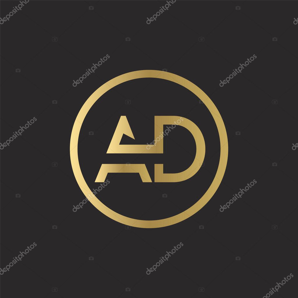 AD Logo Design Business Typography Vector Template. Creative Linked Letter AD Logo Template. AD Font Type Logo