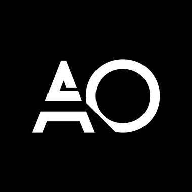 AO Logo Tasarım İş Tipografi Vektör Şablonu. Yaratıcı Bağlı Harf AO Şablonu. AO Yazı Tipi Logosu