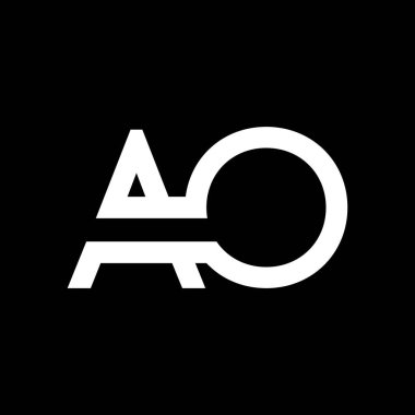 AO Logo Tasarım İş Tipografi Vektör Şablonu. Yaratıcı Bağlı Harf AO Şablonu. AO Yazı Tipi Logosu