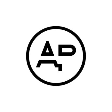 AP Logo Tasarım İşletme Tipografi Vektör Şablonu. Yaratıcı Bağlı Harf AP Logo Şablonu. AP Yazı Tipi Logosu