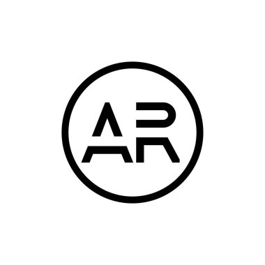 AR Logo Tasarım İş Tipografi Vektör Şablonu. Yaratıcı Bağlı Harf AR Logo Şablonu. AR Yazı Tipi Logosu