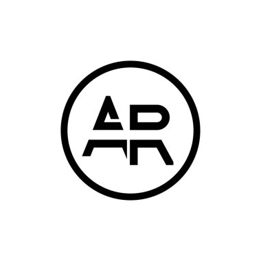 AR Logo Tasarım İş Tipografi Vektör Şablonu. Yaratıcı Bağlı Harf AR Logo Şablonu. AR Yazı Tipi Logosu