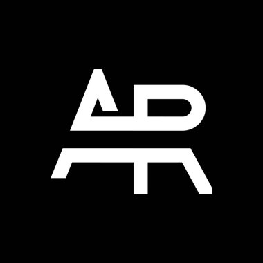 AR Logo Tasarım İş Tipografi Vektör Şablonu. Yaratıcı Bağlı Harf AR Logo Şablonu. AR Yazı Tipi Logosu
