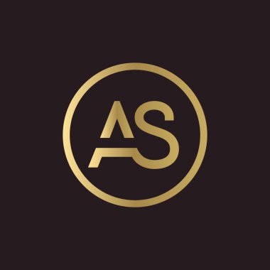 AS Logo Tasarımı İş Tipografi Vektör Şablonu. Yaratıcı Bağlı Harf AS Logo Şablonu. As Yazı Tipi Logosu