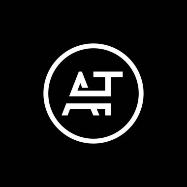 AT Logo Tasarım İş Tipografi Vektör Şablonu. Yaratıcı Bağlı Harf AT Logo Şablonu. AT Yazı Tipi Logosu