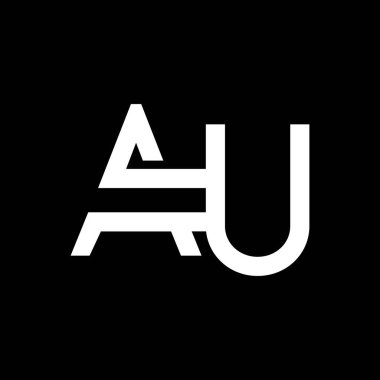 AU Logo Tasarım İşletme Tipografi Vektör Şablonu. Yaratıcı Bağlı Harf AU Logo Şablonu. AU Yazı Tipi Logosu